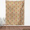 Ambesonne Christmas Fabric by The Yard, Vivid Colorful Xmas Theme Pine Cones Branches Gingerbread Man Berry Image Print, Decorative Fabric for Upholstery and Home Accents, 3 Yards, Beige Red